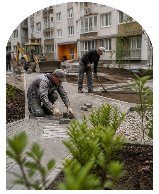 Благоустройство двора многоквартирного дома в Рязани